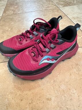 Saucony Men's/Women's Trail Running Shoes in Burgundy and Black